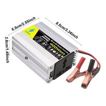 정현파인버터 순수 사인파 인버터 휴대용 보조배터리 컨버터 캠핑 듀얼 디지털 LCD 태양광 클립 도구 2개 포함 DC 12V-AC 220V, CM400L battery clip