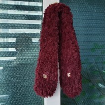 밍크얀손뜨개목도리 털실목도리 선물용목도리 커플목도리, 와인