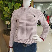 [임페리얼] && 겨울 마감 ~~!! 잔잔한 왕관 모티브 자카드 사이바에 파이핑 배색 에리와 소매에 배색 포인트를 준 가볍고 따뜻한 터들넥티셔츠 P0A1402 인천논현, 95, 레드