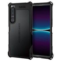 ELECOM Xperia 1 IV (SO-51C SOG06) 케이스 커버 하이브리드 ZEROSHOCK 충격 흡수 내충격 스트랩 홀 첨부 블랙 PM-X221ZEROBK