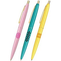 일본직발송 3. BIC 재팬 빅(BIC) 볼펜 클릭 골드 0.7 유성 블랙 매끄러운 일본식 무늬 무늬 3개 세트 CLGA, One Size, 전통 문양