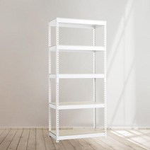 스피드랙 무볼트 조립식 앵글 철제 선반 5단 1200 x 700 x 2100, 화이트, 9mm 양면코팅 보드