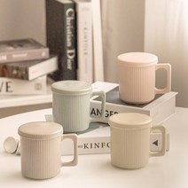 뚜껑머그컵 무지머그컵 사무실 파스텔톤 1P, 그린