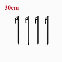 리빙쉘텐트 비바돔 쉘터 플러스 에어 텐트 오크돔 터널형 4PCS 20/25/30/40/CM Tent Nail Durable High Str, 03 Black 30cm