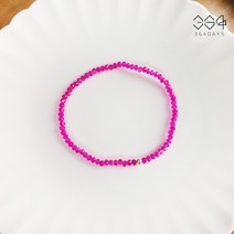 364days 925실버 마젠타 핫핑크 크리스탈 팔찌 형광 핑크색 비즈팔찌 엄마랑아이랑 커플팔찌 여름팔찌 데일리팔찌 분홍색 탄생석팔찌