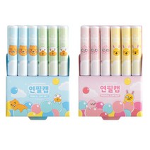 홈앤키즈 카카오프렌즈 KF 오 해피데이 6P 연필캡 세트 연필뚜껑, 어피치&무지