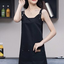 공방앞치마 미용사 네일샾 까페 무지 애견미용 앞치마, No01.패션앞치마블랙