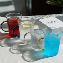 아일럽 카페 내열 강화 유리컵 머그컵 350ml 4컬러, 2. 오션블루