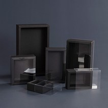 고급형 슬라이드 선물박스 투명창 크라프트 포장 슬리브 답례품 상자, E.투명 블랙, 1호(E1)