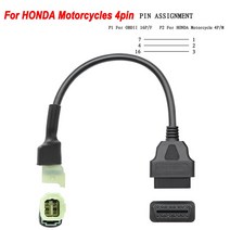 자동차 회로 KTM OBD2 커넥터 오토바이 모터바이크 야마하 혼다 모토 스즈키 두카티 2 연장 케이블 가와사, [02] For YAMAHA 4pin