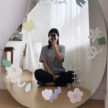 나만의 거울 꾸미기 DIY 키트 스티커 드로잉 인스타 감성, 옐로우앵두전구