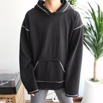오버핏 컷팅 스티치 그런지룩 후드티 4color