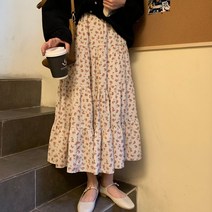 [랜덤플레이] 루즈 플라워 프릴 스커트