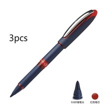 슈나이더 원 비즈니스 롤러 볼 펜 젤 펜촉 3 개 팩 0.3/0.5/0.6/1.0mm 펜 블랙/블루/레드/그린/바이올렛 볼펜, 3피스 레드 0.6mm