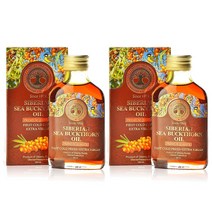 SIBERIAN TREASURE 시베리안 씨벅톤 오일 100% 냉압착 비타민 나무 100ml 2개 Sea Buckthorn Oil, 1세트