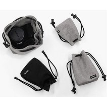 [Boona] 소니 니콘 후지 캐논 미러리스 DSLR 컴팩트 카메라 파우치 카메라 가방 S/M/L, L, 블랙