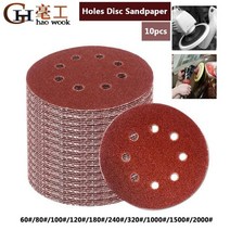 10pcs 5 인치 125mm 라운드 샌드페이퍼 8 홀 디스크 샌드 시트 그릿 60-2000 후크 앤 루프 샌딩 디스크 광택, 400