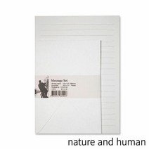 UAT521069자연과사람 메시지 편지지 세트 WL 화이트 라인 (대), 단품