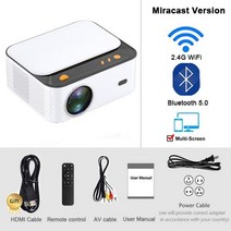 미니 빔프로젝터 소형 가정 휴대용 Salange-프로젝터 4k 1080P 비디오 5G 와이, 01 P90 Miracast_04 영국 플러그