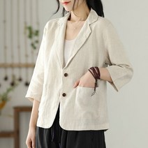 승무원면접복 여자면접복장 아나운서자켓 【Jpqf】 코튼 린넨 정장 코트 여름 신작