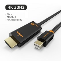 칼디짓 cabletime mini displayport to hdmi 케이블 4khd Thunderbolt 2 mini 디스플레이 포트 어댑터 코드 air, 블랙 4k 30hz, 1m
