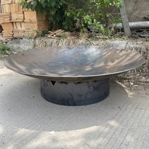 캠핑장 캠프파이어 장작 모닥불 화로대 불멍 바비큐, 직경 100cm의 매우 두껍고 얕은 모닥불