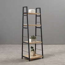 [폴앤코코] 벨라 600 원목 4단 선반장, 색상:블랙