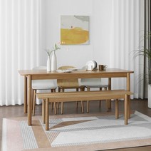 오크 W3형 식탁/테이블 세트 : 화이트오크 1800, 없음