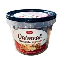 오트밀 미니바이트 450g 원형통 귀리과자 인간사료 사무실 미용실 탕비실간식, 1통