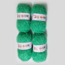 울클럽 별꽃수세미 만들기 DIY 고급수세미실 4볼세트, 190브라이트그린
