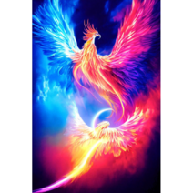 풍수 보석십자수 불사조 봉황 금빛 봉조 권력 상서로움 상징 금전운 기운 가져다주는 큐빅가득 그림 가게오픈 선물 집콕취미 선물용 구슬 비즈 수제공예 DIY키트 15종, 봉황새02번