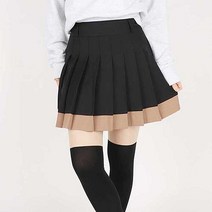 엠엠스포츠 골프 투톤 플리츠 스커트
