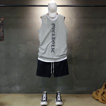 오버홀릭 남자 오버핏 VERTICAL 라운딩 나시티 남성 민소매 면 여름 커플 시밀러룩