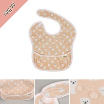 핑크 곰돌이 아기 이유식턱받이 흘림방지 신생아스카프빕 어린이집준비물