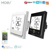 스마트 온도 제어 시스템 moes wifi smart waterelectric floor heating thermostat gas Boiler temperature alexa, 검은색, 와이파이 물 열