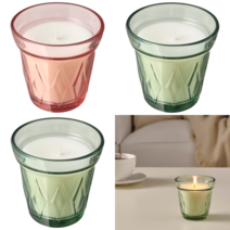 이케아 향초 VALDOFT 벨도프트 유리컵향초 아침 이슬/라이트그린 8 cm