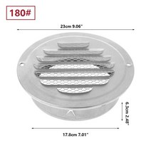 환기구 환풍구 환기창 뜨거운 201 스테인레스 스틸 벽 에어 벤트 그릴 외부 라운드 캡, 180mm