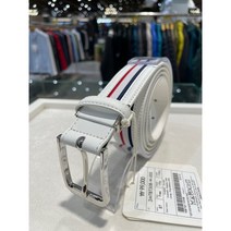 루이까스텔[NC강남] 남성 골프 3색 웨빙 테이프 사각 버클 가죽 벨트, 화이트