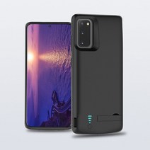 리아 갤럭시 S20 플러스 울트라 고속 충전 일체형 보조 배터리 케이스 두대 동시 충전, 블랙, S20 5000mAh