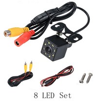 와이드 앵글 HD 자동차 후방 카메라후방 비디오차량 카메라백업 역방향 카메라12 LED 야간 투시경주차 카메라, 06 8 LED set