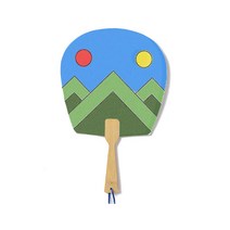 레디코 부채 만들기 세트 입문형 전통 단청 무늬 밑그림 도안 평부채 주름 살 없는 종이 손부채 여름 꾸미기 재료, 평부채 해달산