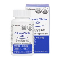 닥터 구연산 칼슘600 마그네슘 60정 식물성 칼슘 비건 10대 20대 30대 40대 50대 60대 여성용 여자 친구