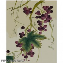 고급 피포페인팅 쉬운 그림 그리기 신사임당 포도 DIY 명화 그리기 색칠도안 유화그리기세트 피포페인팅, 단품