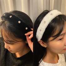 와이알유디 얼굴 작아보이는 풍성한 퍼 고급헤어밴드 2컬러세트