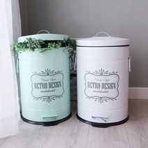 레트로 더스트빈 페달휴지통 5L/12L/20L 쓰레기통, 상세설명 참조, 03.레트로페달휴지통/화이트-20L(WB-RE20L)