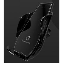 BMW 벤츠 아우디 로고 무선충전거치대 오토슬라이딩 고속충전기, 블랙