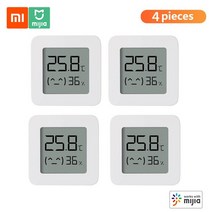 스마트온습도계 온도기록계 1-4pcs xiaomi mijia bt 디지털 온도계 2 무선 스마트 전기 디지털 습도계 습도 센서 mijia app와 함께 작동, 4개