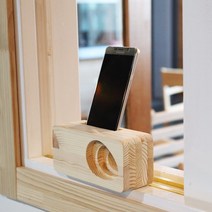 미가데코 원목 휴대폰거치대 만들기반제품 무동력 사운드 스피커, 1개, natural wood