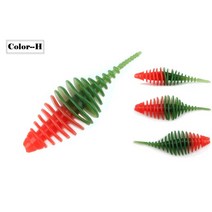 베이스트랩로즈 우드 다목적 부드러운 플라스틱 배스 낚시 미끼 5.3cm 1.6g 늑골이 있는 바디 인공 생물 1, 08 Color H