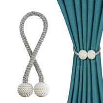 진주 자석 커튼 끈 걸이 악세사리 정리 타이백 클립 장식 거실 인테리어, B_그레이